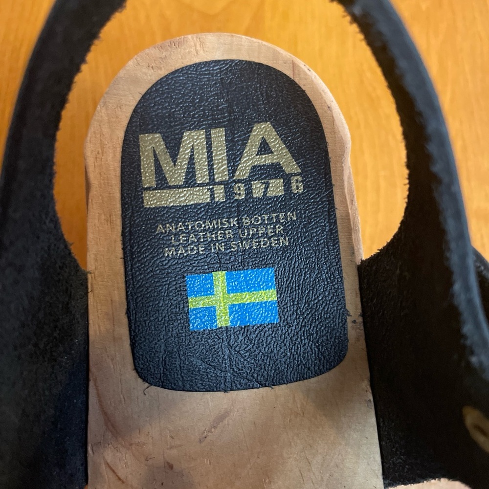 Pre-Loved Mia Shoes Black Leather Mules Size EU38 - Picture 3 of 7